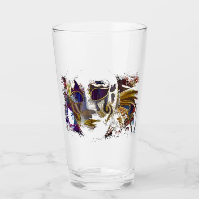 Copo De Pint Máscara de Mardi Gras (Frente)