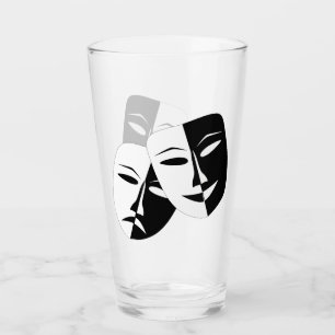 Copo De Pint Máscaras de Drama Preto e Branco