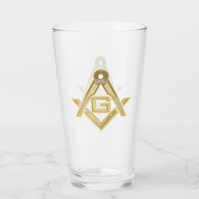 Copo De Pint Masonic Ouro Rush (Frente)