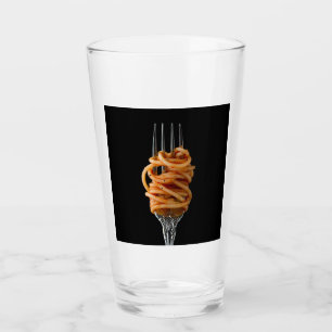Copo De Pint Massas cuspidas num Fork, espaguete de Comida