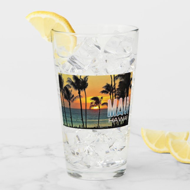 Copo De Pint Maui Hawaii Viagem Pint Glass (Gelo frontal)