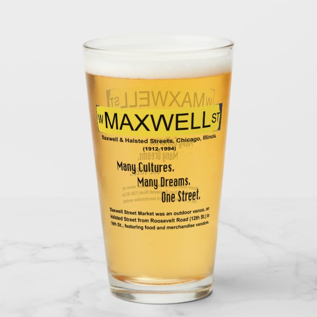Copo De Pint Maxwell Street Market, Chicago, Illinois (Frente (Preenchido))