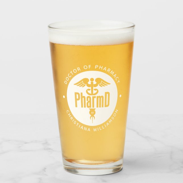 Copo De Pint Médico do Farmacêutico de Farmácia (Frente (Preenchido))