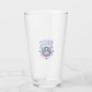 Copo De Pint Meditação de Unicórnio Unicórnio Fundo Branco Veto