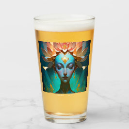 COPO DE PINT MEDITAÇÃO LOTUS DEUSA ESPIRITUAL ARTE VIDRO