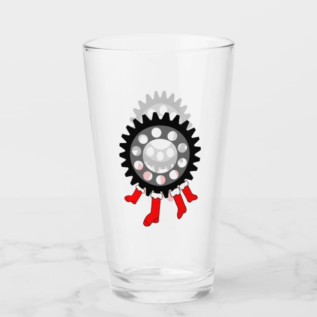 Copo De Pint Meias de Natal de Engrenagens Mecânicas (Frente)