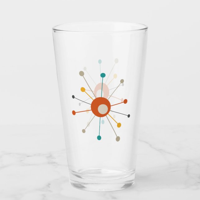 Copo De Pint Meio século Amarelo Vermelho de Teal Vermelho de E (Frente)