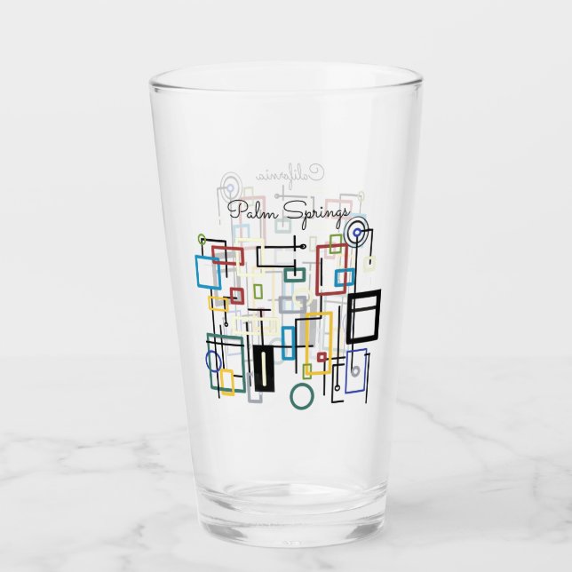 Copo De Pint meio século de vidro moderno e Primaveras de palma (Frente)