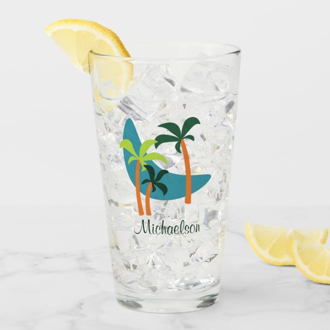 Copo De Pint Meio século Modern Palm Oasis (Gelo frontal)