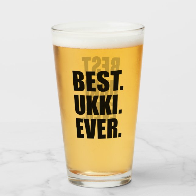 Copo De Pint Melhor Avô De Ukki Ever Finlandês (Frente (Preenchido))
