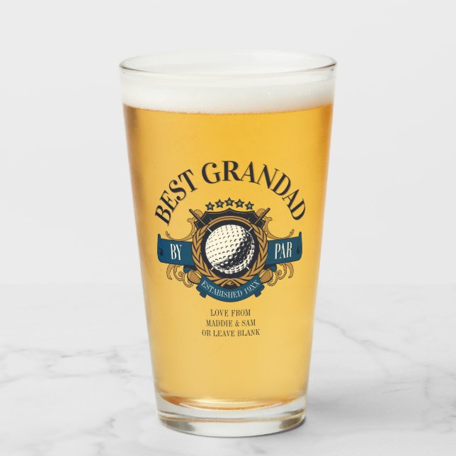 Copo De Pint Melhor Avô Por Par Seal Personalizado Elegante (Frente (Preenchido))