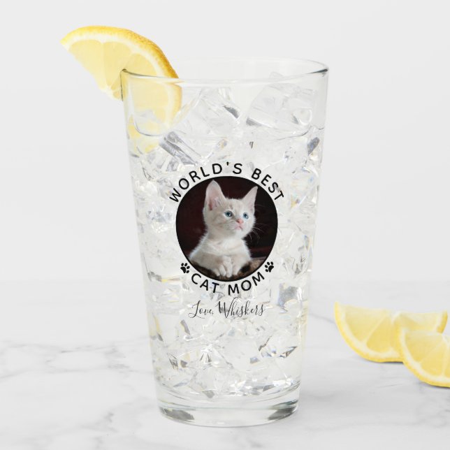 Copo De Pint Melhor Cat Mãe Imprime Pet Photo Name