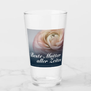 Copo De Pint Melhor mãe de todos os tempos com grande rosa rosa