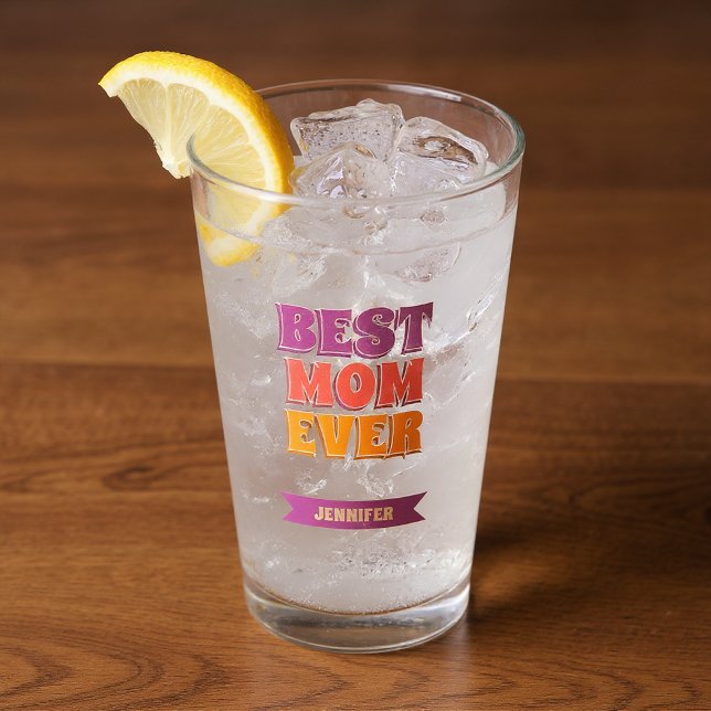 Copo De Pint Melhor Mãe de Todos os Tempos Retro Nome Personali (Criador carregado)