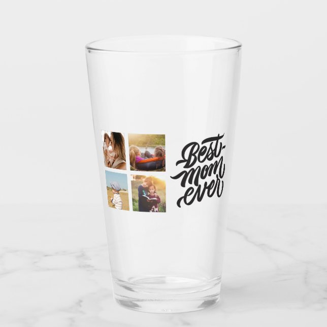 Copo De Pint Melhor Mãe Já Personalizada Colagem de Fotos 4 (Frente)