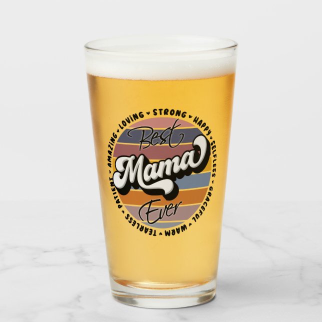 Copo De Pint Melhor Mamãe, Retrô Melhor Mãe De Sempre, Mamãe Do (Frente (Preenchido))