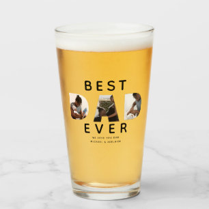 Copo De Pint Melhor Pai de Colagem de Fotografias do Dia de os