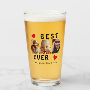 Copo De Pint Melhor Pai Personalizado para Colagem de Fotografi