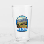 Copo De Pint Mendoza Argentina Viagem Art Vintage<br><div class="desc">Mendoza retro vetor viagem design. Mendoza é uma cidade na região argentina de Cuyo e o coração do país do vinho argentino,  faminto por malbecs e outros vinhos tintos.</div>