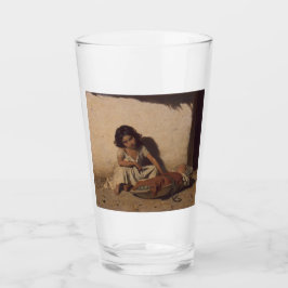 Copo De Pint Menina com bebê (Pobre Criança da Rua)
