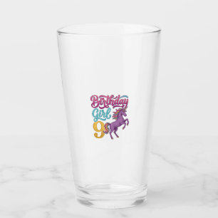 Copo De Pint Menina de Aniversário Unicórnio Design de Gravura