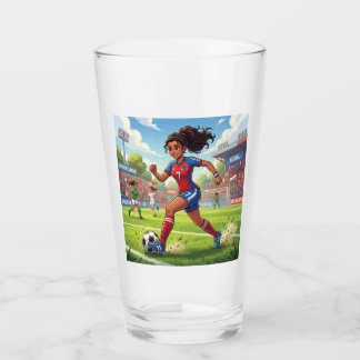 Copo De Pint Menina de Desenho Animado Fofo Jogando Futebol