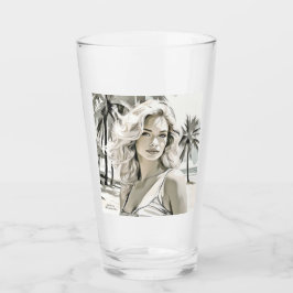 Copo De Pint Menina elegante em preto e branco