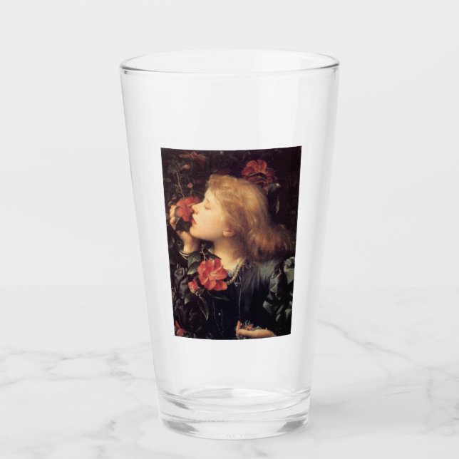 Copo De Pint Menina Escolhendo uma Flor Bonita (por G.F. Watts) (Frente)