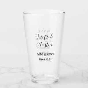 Copo De Pint Mensagem de nome de casal de casamento data românt