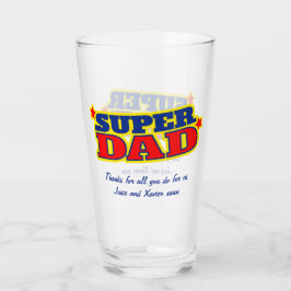 Copo De Pint Mensagem personalizada do Super Pai em vermelho az