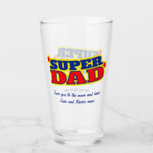 Mensagem personalizada do Super Pai em vermelho az