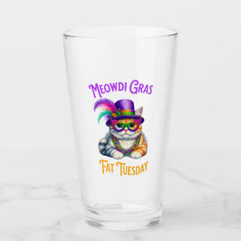 Copo De Pint Meowdi Gras Mardi Gras na terça-feira com Kitten F