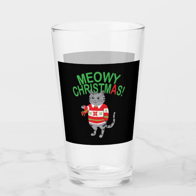 Copo De Pint Meowy Cat Natal (Frente)
