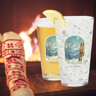 Copo De Pint Méribel França vacaga après ski cerveja glass