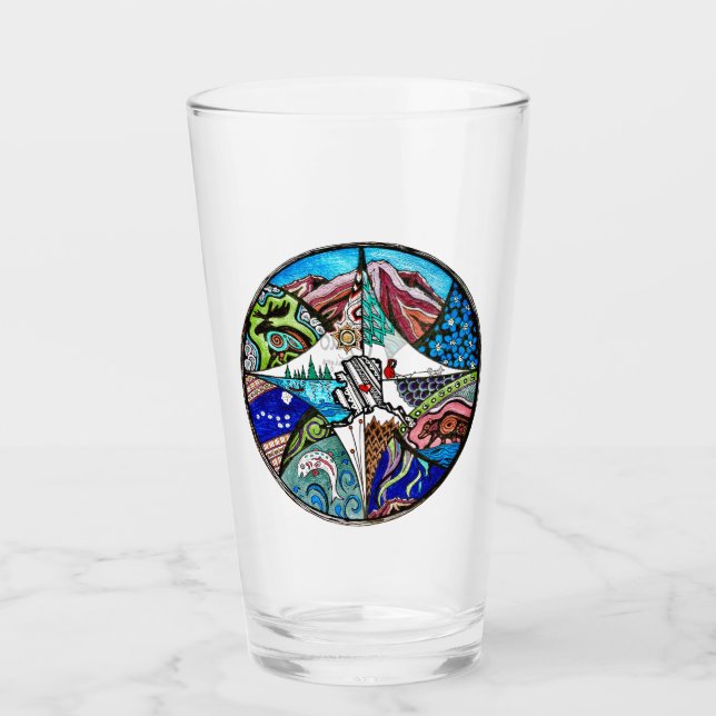 Copo De Pint Meu Coração Pertence ao Alasca - Tumbler (Frente)