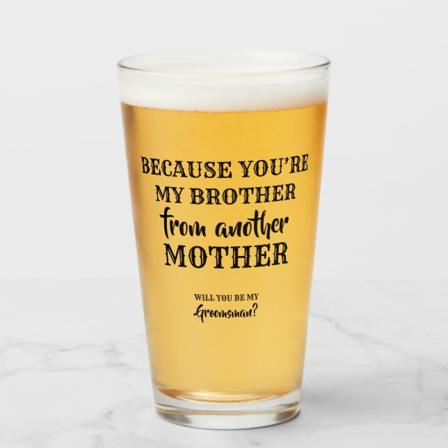 Copo De Pint Meu Irmão - Proposta de Padrinho de casamento doce (Frente (Preenchido))