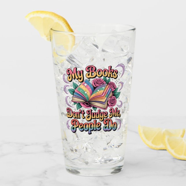 Copo De Pint Meus livros não me julgam... (Gelo frontal)