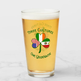 Copo De Pint Mexicano Irish American Flags Shamrock Personaliza