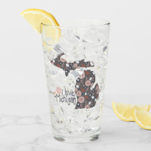 Copo De Pint Michigan I Love Floral Preenchida Silhouette