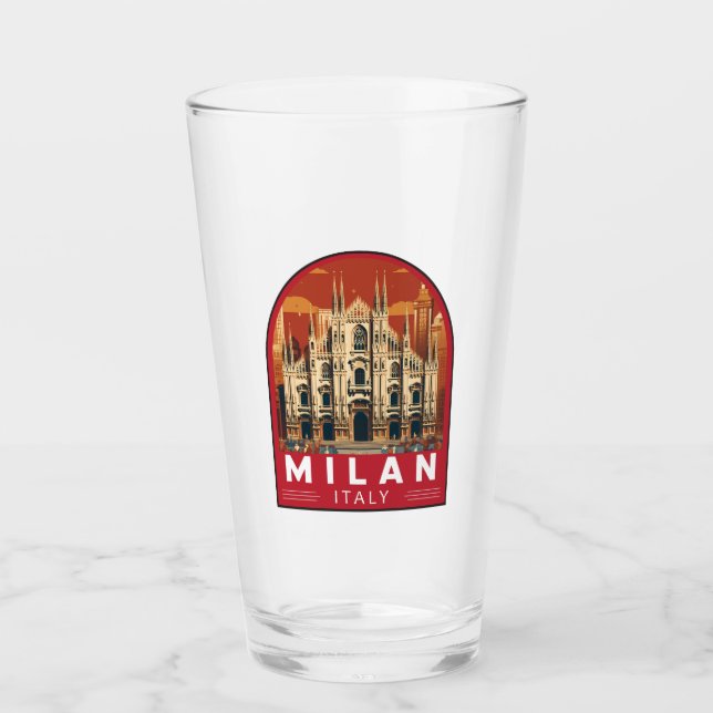 Copo De Pint Milan Itália Duomo di Milano Viagem Art Vintage (Frente)