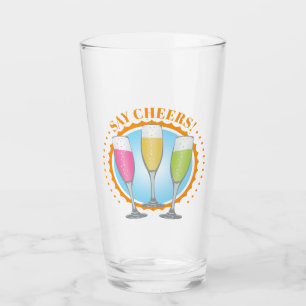 Copo De Pint Mimosa Óculos Coloridos de Champanhe