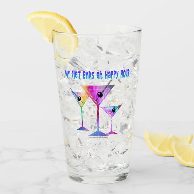 Copo De Pint Minha dieta termina no #Highball do #Pint do (Gelo frontal)