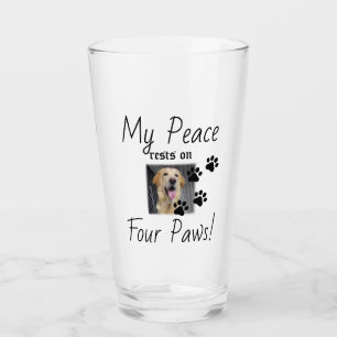 Copo De Pint Minha Paz repousa em quatro patas - citação de Pet