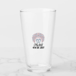 Copo De Pint Minha Primeira Camisa Patriótica de Bebê de 4 de J