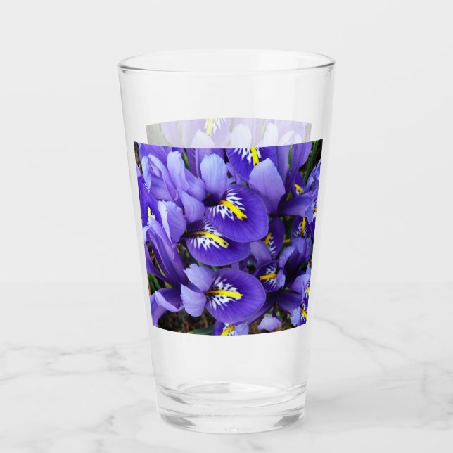 Copo De Pint Miniatura Azul Levanta Primavera Floral (Frente)