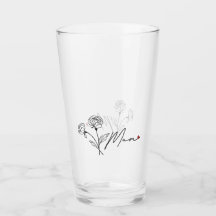 Mínima Floral Mãe Tumbler Com Coração