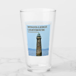 Copo De Pint Minots Ledge Lighthouse, Massachusetts Pint Glass