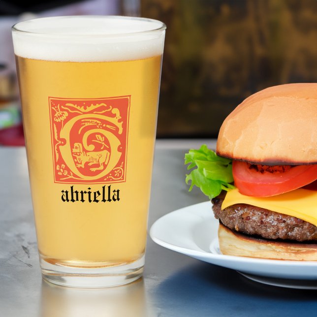 Copo De Pint Mítica do século XVI cria Capital Decorativo G (Criador carregado)