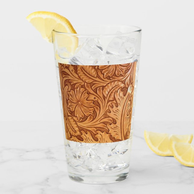 Copo De Pint Moda russa de caubói marrom (Gelo frontal)