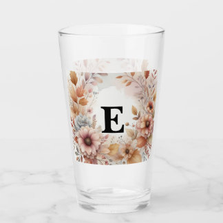 Copo De Pint Moldura Floral de Folhas de Outono em Aquarela Pas